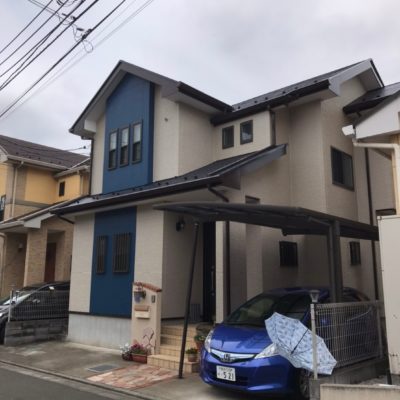 埼玉県狭山市 ｙ様邸 外壁塗装 屋根塗装 屋根棟板金修繕 ベランダトップコート塗装工事 株式会社あづま塗装店