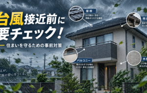台風接近前に確認したい屋根・雨どい・ベランダ・外壁の住まい点検ポイント